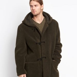 Vince Men’s Sherpa Hooded Duffle Coat Medium